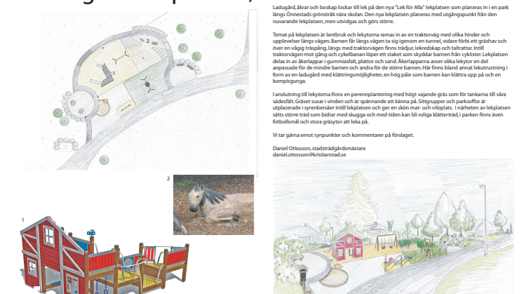 Skiss Bondgårdslekplatsen i Önnestad