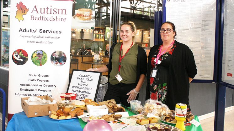 A bake sale at Bedford train station generated hundreds of pounds for Autism Bedfordshire. See below for an additional photo. 