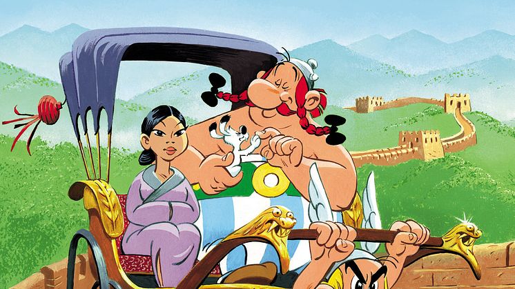 Asterix i Drakens Rike omslag