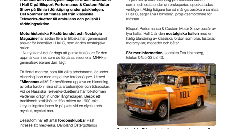 Fordon som jobbat - Årets tema i Hall C på Bilsport Performance & Custom Motor Show