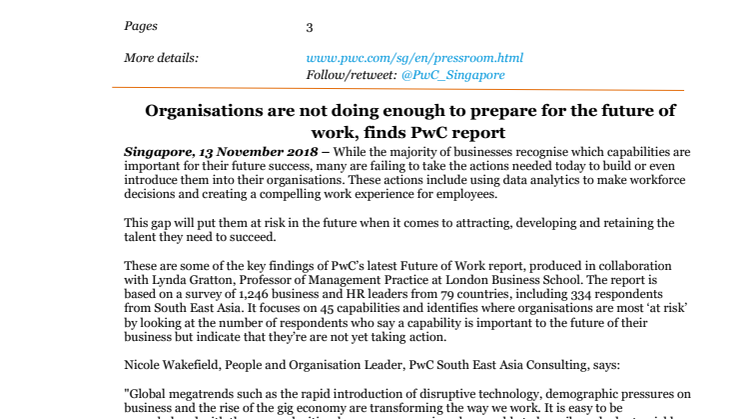 Organisations are not doing enough to prepare for the future of work, finds PwC report