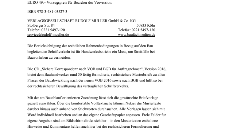 Sichere Korrespondenz nach VOB und BGB für Auftragnehmer