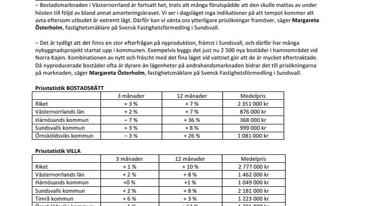 Mäklare i Sundsvall: ”Bomarknaden i Västernorrland är fortsatt het”