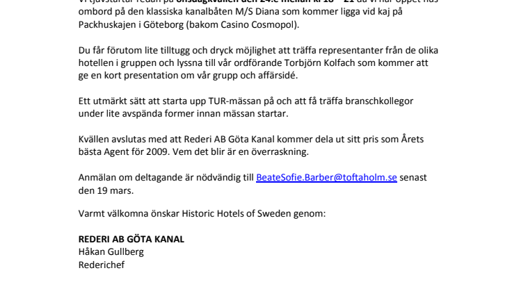 Pressträff: Tjuvstart inför TUR mässan