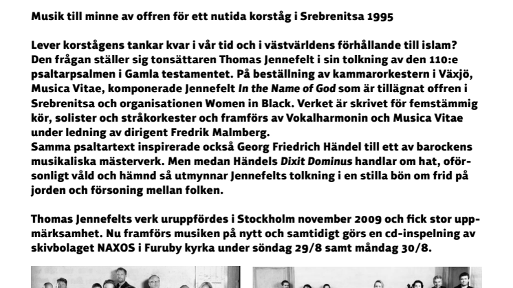 DIXIT DOMINUS med Vokalharmonin och Musica Vitae