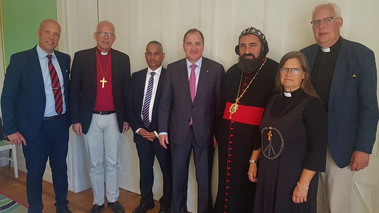 En delegation från Sveriges kristna råd mötte statsminister Stefan Löfven på Rosenbad. 