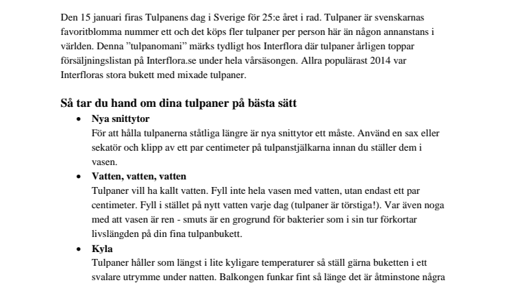 Så får du tulpanbuketten att hålla