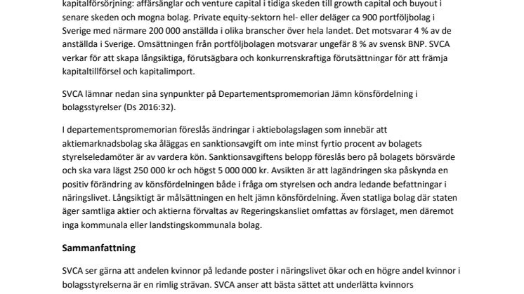Departementspromemorian Jämn könsfördelning i bolagsstyrelser (Ds 2016:32)