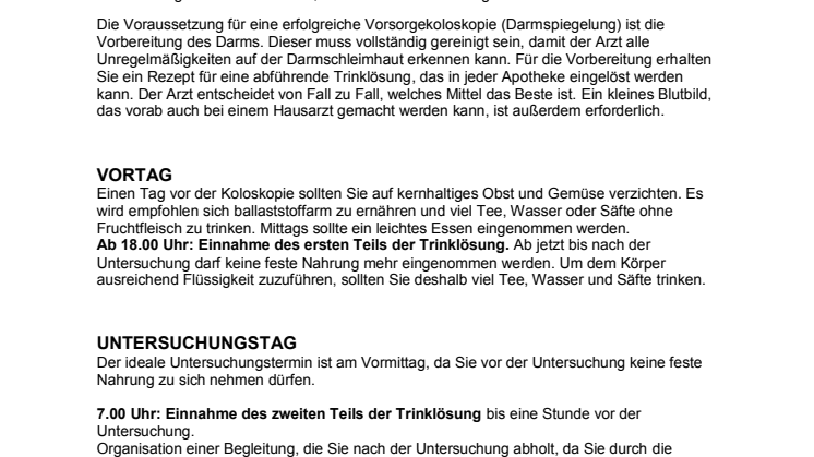 Der optimale Zeitplan für eine Darmspiegelung