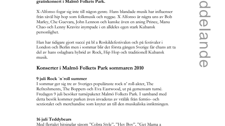 X Alfonso spelar i Folkets Park 2 juli