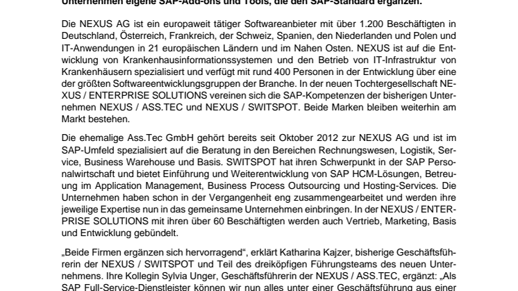 Zwei Tochtergesellschaften der NEXUS AG verschmelzen