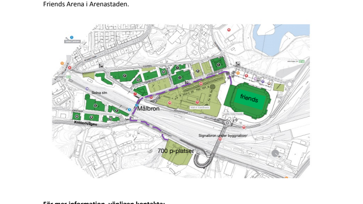 Ny gångbro banar väg för ytterligare 700 p-platser till Friends Arena!