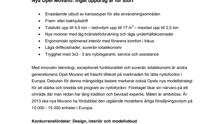 Nya Opel Movano: Inget uppdrag är för stort