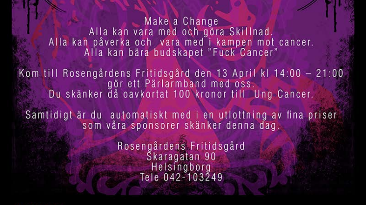 Fuck cancer på Rosengårdens fritidsgård i Helsingborg