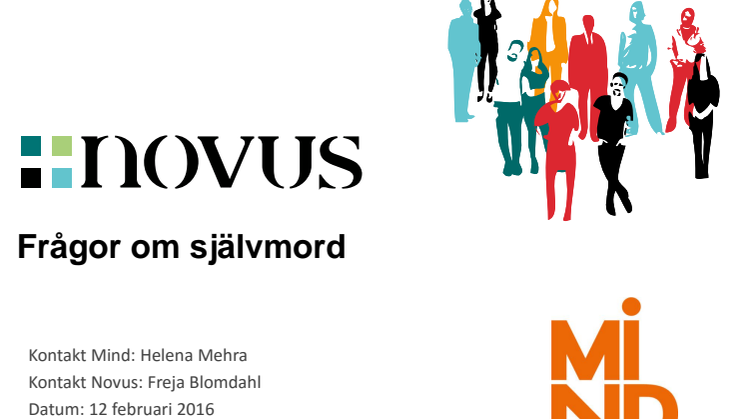Novus/Mind Diagramrapport feb 2016: Svårt tala om självmordstankar 