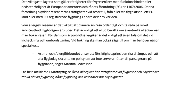 Flyga på höstlovet? Det här är dina rättigheter som allergiker