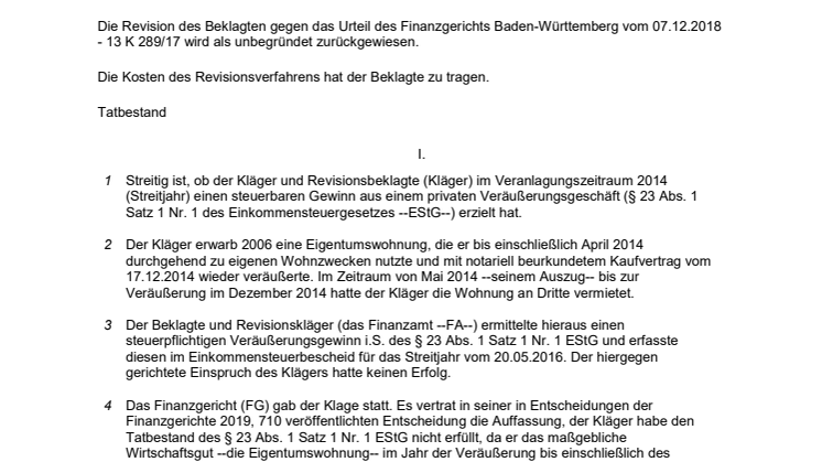BFH-Urteil vom 03.09.2019