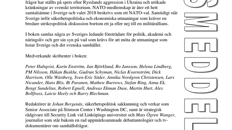 Ny bok: Kan Sverige försvaras - mot vad? En antologi om svensk säkerhetspolitik