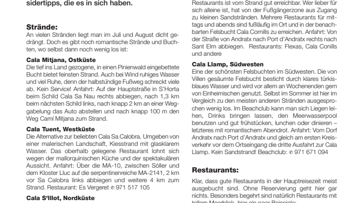 Heiße Tipps für den Sommerurlaub auf Mallorca