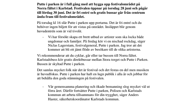 Fortsatt samverkan för en trygg festival