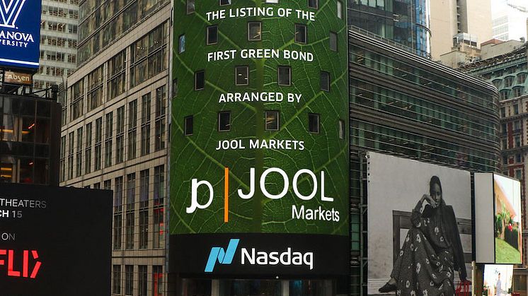 JOOL contributes to first bond listing on the Nasdaq First North Sustainable Bond Market