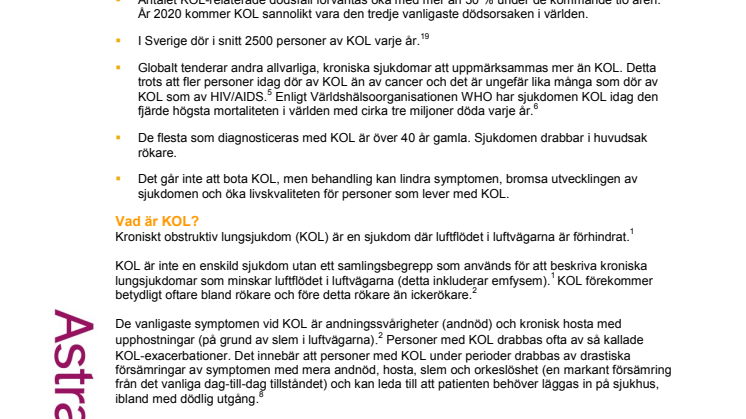 Fakta om KOL, kroniskt obstruktiv lungsjukdom