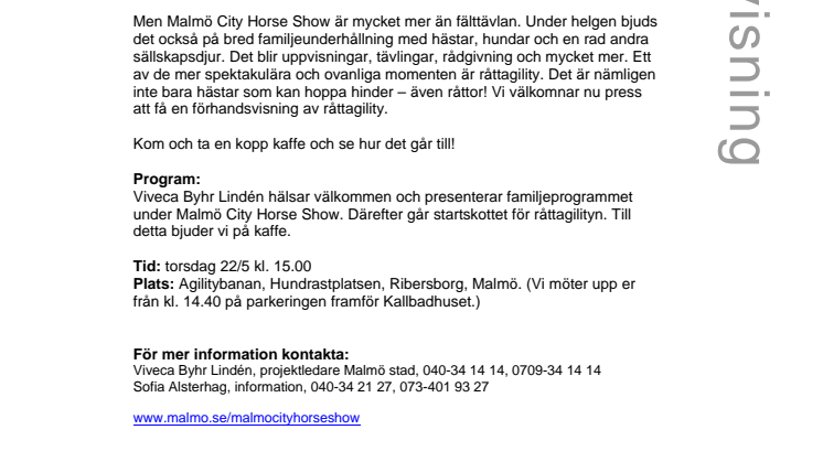Pressvisning med råttagility
