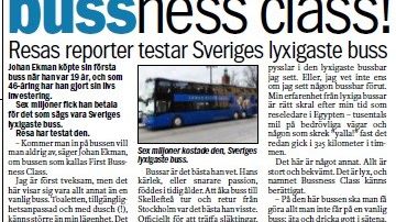 Aftonbladet testar 1st Bussness Class