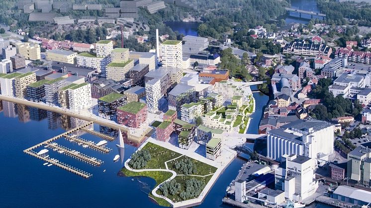 NY BYDEL I MOSS: På Verket er en helt ny bydel under utvikling. Støperiet, det første boligprosjektet på området,  satte ny salgsrekord i Moss med hele 95% solgt ved salgsstart.
