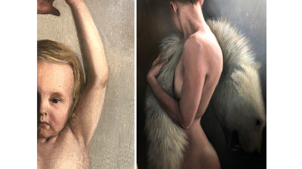 Två av Anna Fransisca Nilssons konstverk: Girl; Return to Ground Power, 2019, och It's Cold in the Arctic, 2019. OBS! Bilderna är beskurna. 