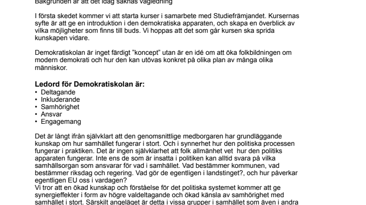 Demokratiskolans kursbeskrivning 