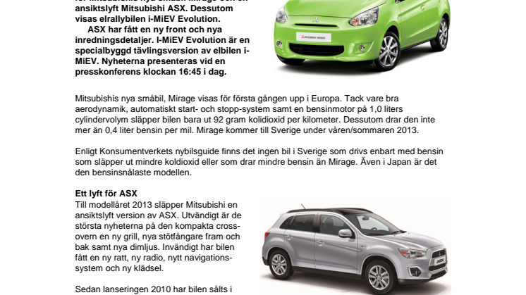 Mitsubishis Parisnyheter 