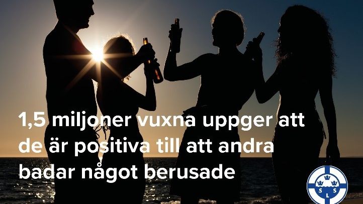 1,5 miljoner vuxna i Sverige uppger att de är positiva till att andra badar något berusade