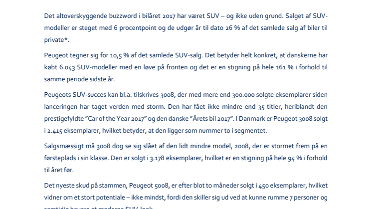 SUV-succes for Peugeot