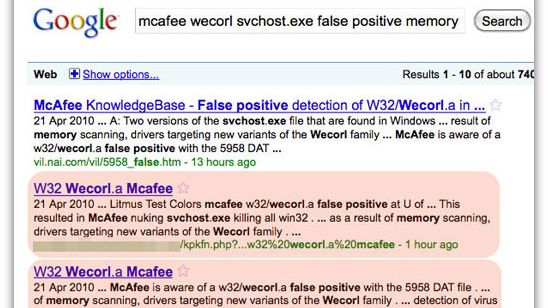 Hackers utnyttjar McAfees falsklarm för scareware attacker