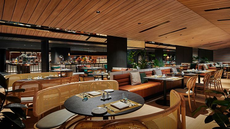 Thyme integrates natural materials and forest shades in tandem with the hotel’s brand identity of sustainability.
