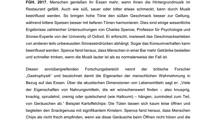 ​Das Ohr isst mit – Der Einfluss der Ohren auf den guten Geschmack
