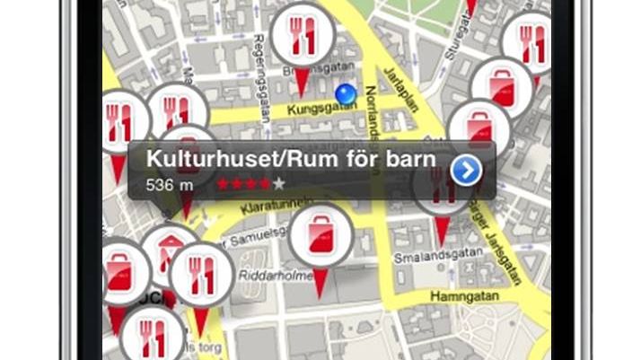 Ny iPhone-app hittar barnvänliga ställen
