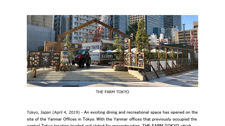 THE FARM TOKYO Opens on Site of Yanmar Tokyo Office