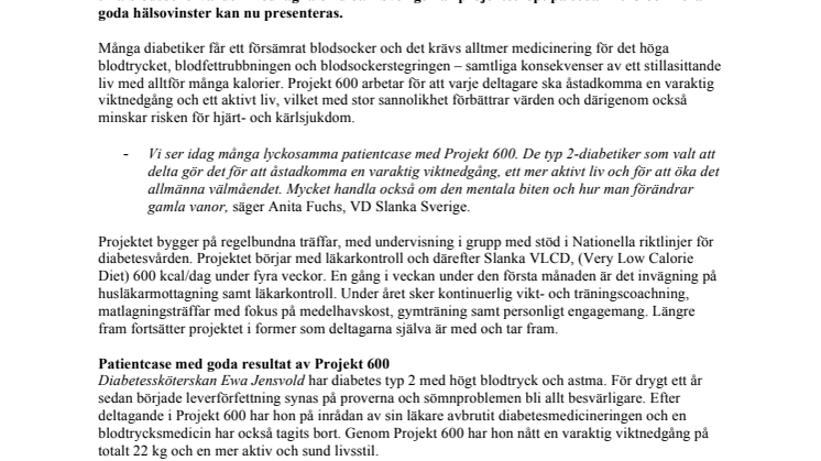 VLCD-diet och motion ett lyckokast för diabetiker