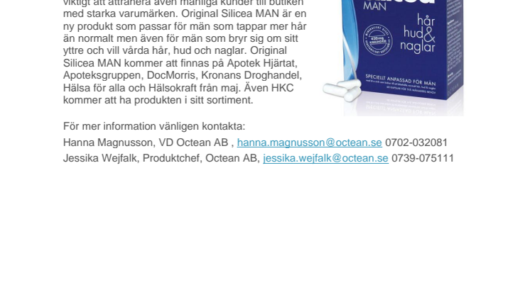 Stort intresse för Original Silicea MAN - bred distribution på apotek och i hälsofack