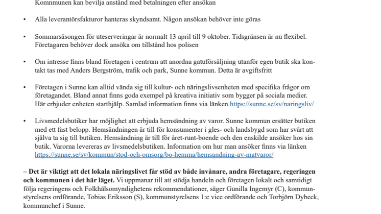 Sunne kommun vill underlätta för företagen