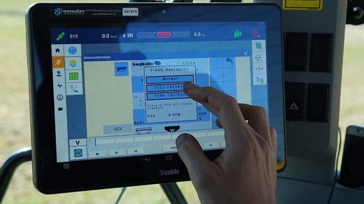 Bogballe i Trimble-terminal