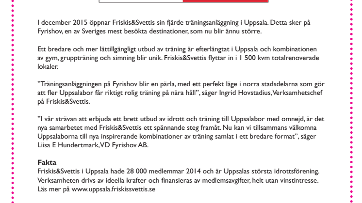 Friskis&Svettis flyttar in på Fyrishov
