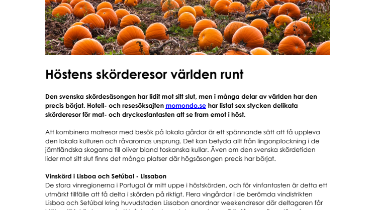  Höstens skörderesor världen runt