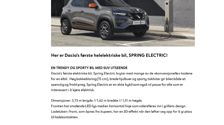 Dacia SPRING ELECTRIC
