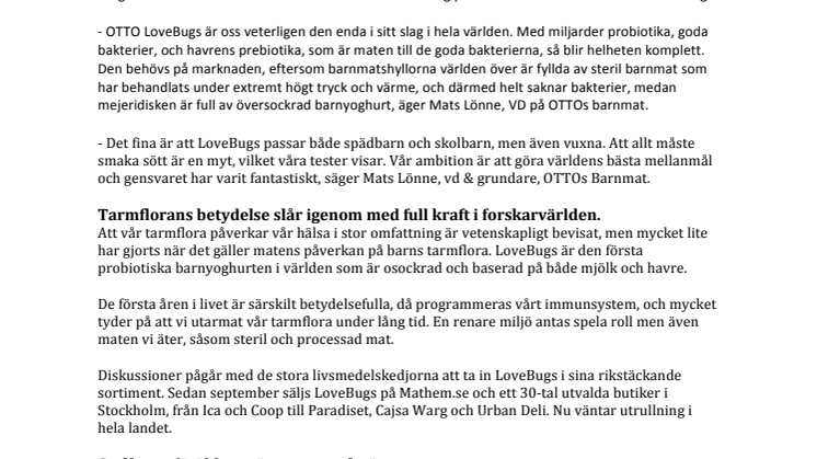 Världsunik osockrad yoghurt för barns tarmflora finns nu i butik 