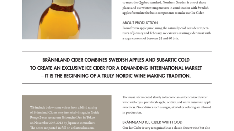 Brännland Cider announces UK distribution and participation at Selfridges Nordic Christmas