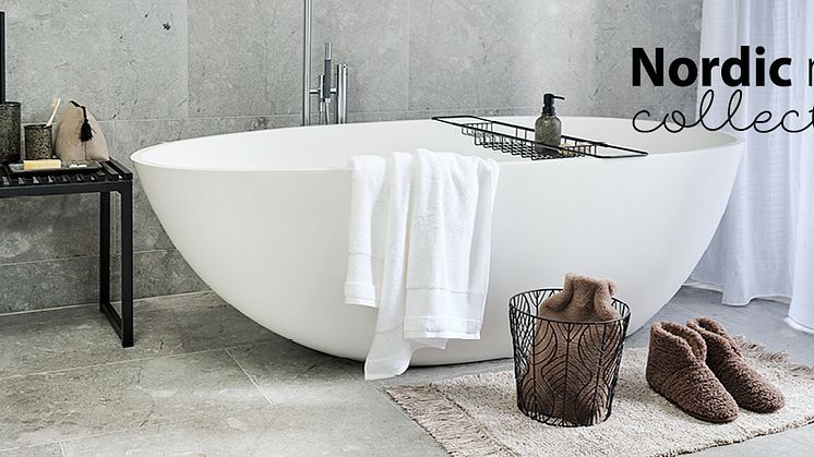 La nuova collezione Nordic Mood di JYSK porta un'accogliente atmosfera autunnale in ogni bagno.