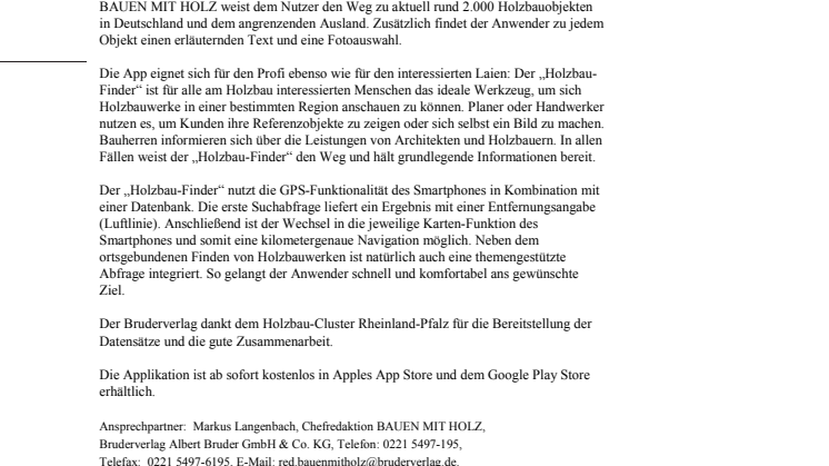 Wo steht der nächste Holzbau? Der Holzbau-Finder weist den Weg